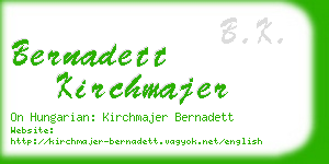 bernadett kirchmajer business card